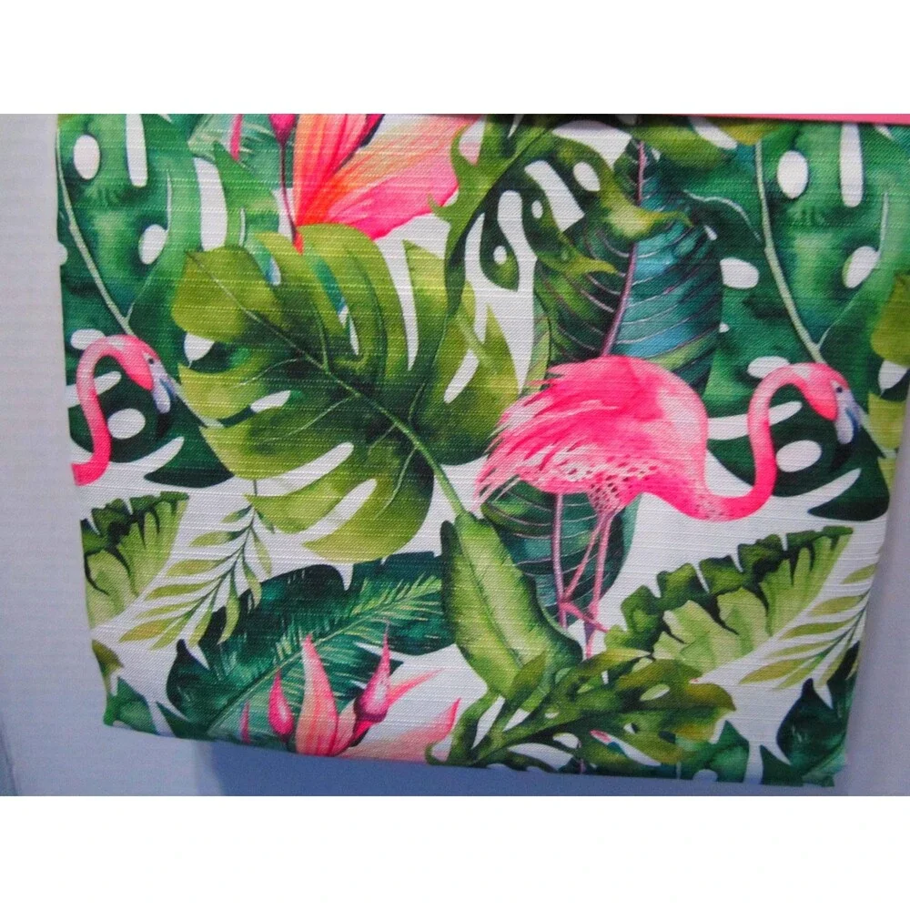 NEW Tropical Flamingo Shower Curtain Florida Fabric Island Hawaii